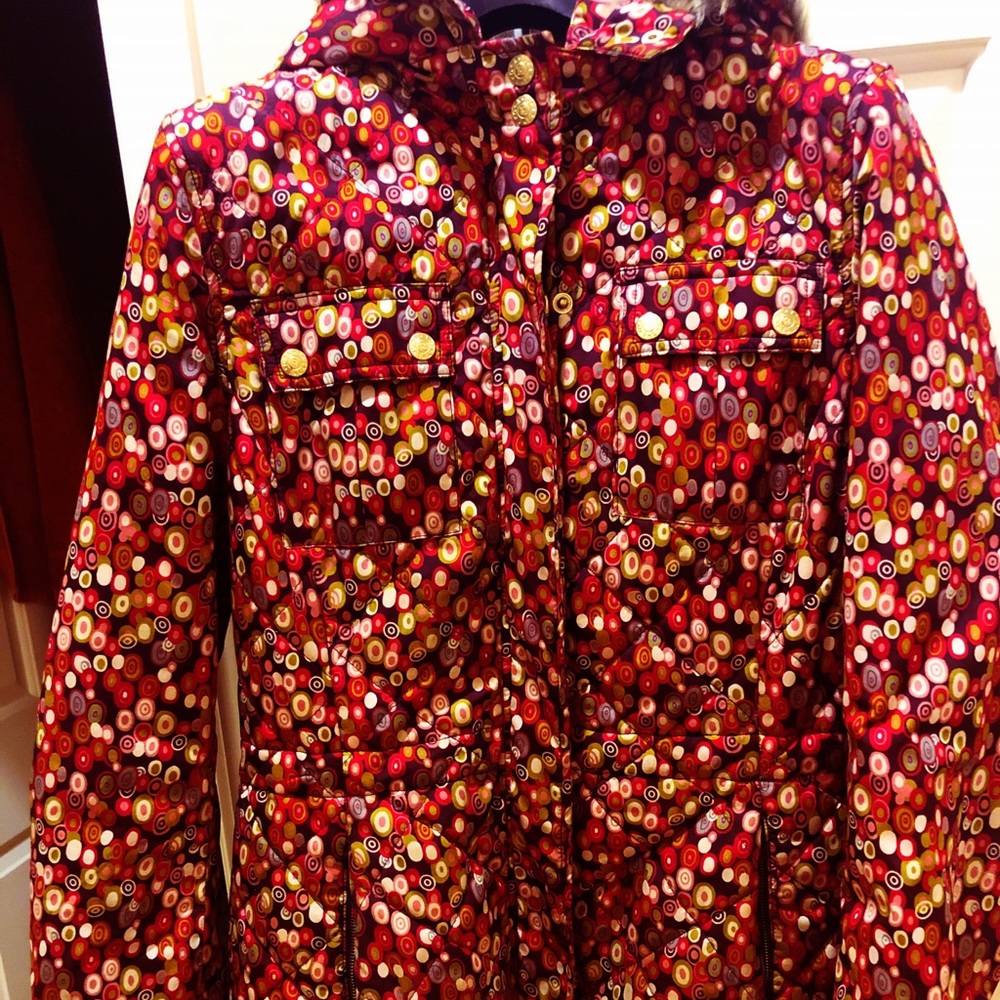 Oilily Satin Parka with faux fur hood